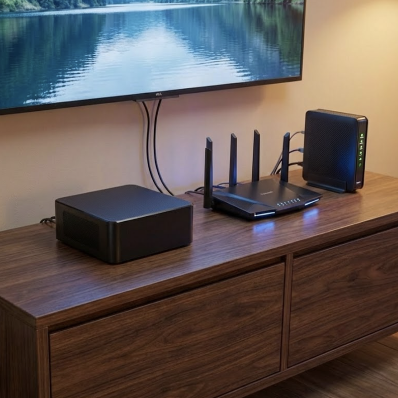Home networking setup with NAS and router